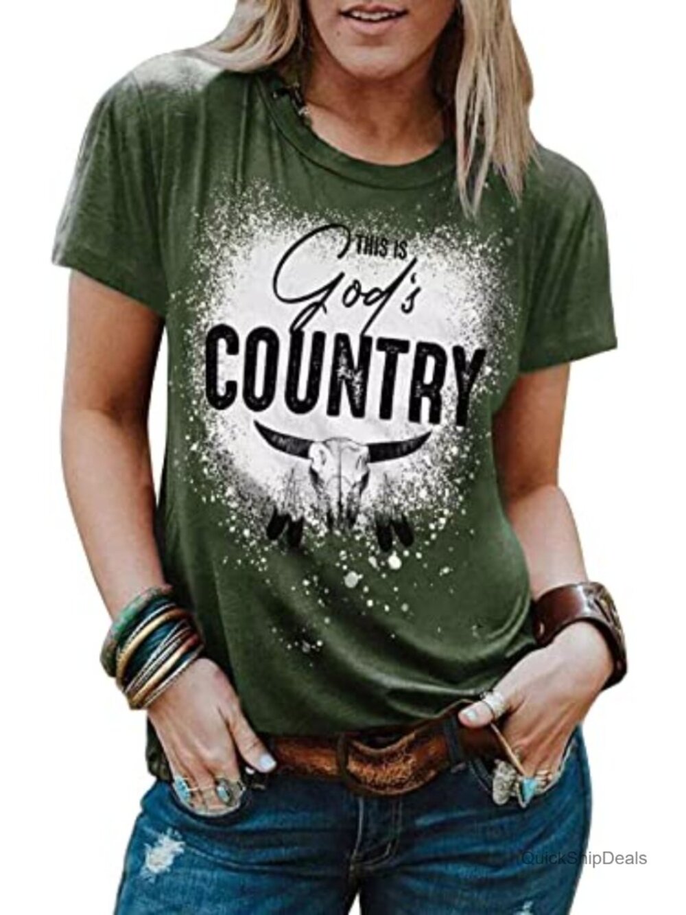 Funny Country Music Rodeo Cowboy Graphic T-Shirt Women Casual Western Tee